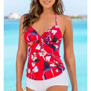 Hapari Chinoiserie Twist Tankini Top.